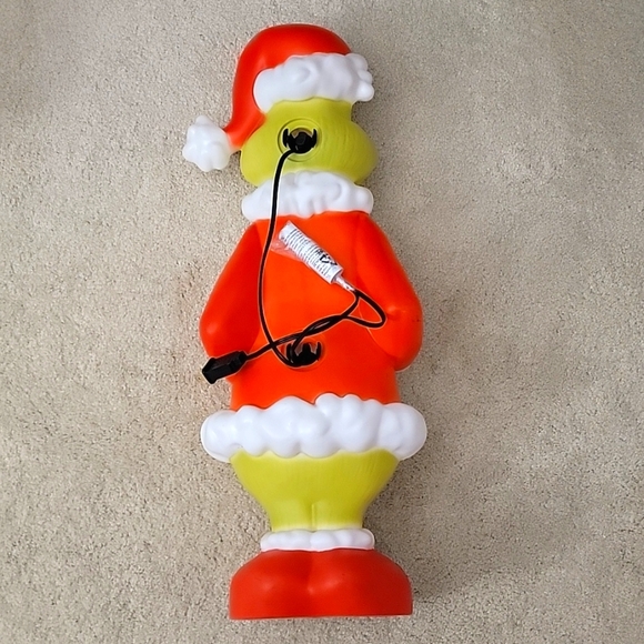 NEW Grinch Santa Indoor Outdoor Blow Mold Christmas Decor Lighted 24" Tall - Picture 4 of 4